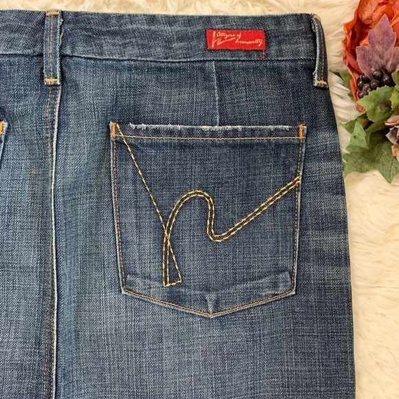 Citizens of Humanity Knee Length Denim Skirt - Picture 3 of 7